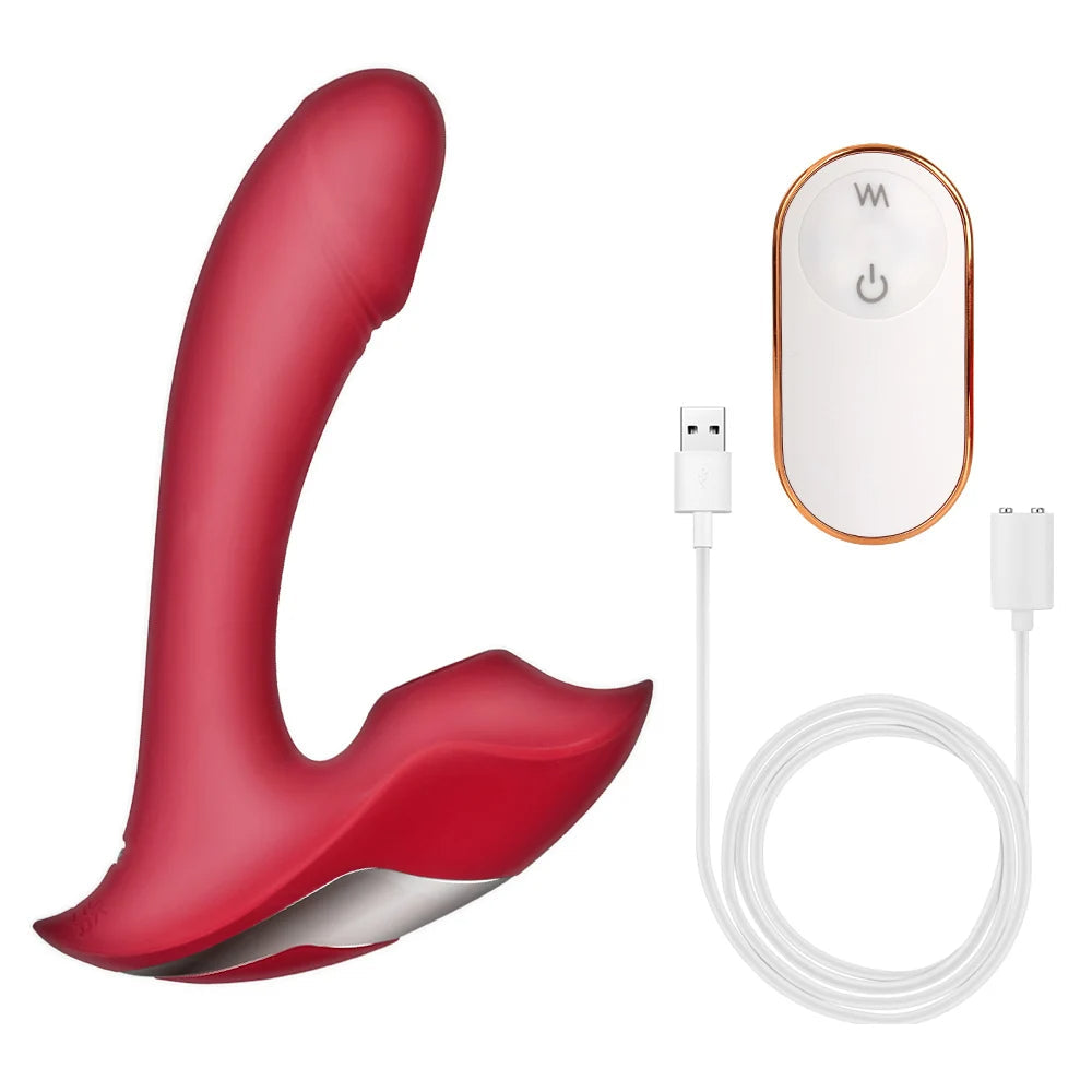 Remote Control Clit Sucking G Spot Vibrator - 9 Vibrating Dildo Female Oral Sex Toy