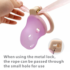 Silicone Male Chastity Cage with Adjustable Rings & Lock Set