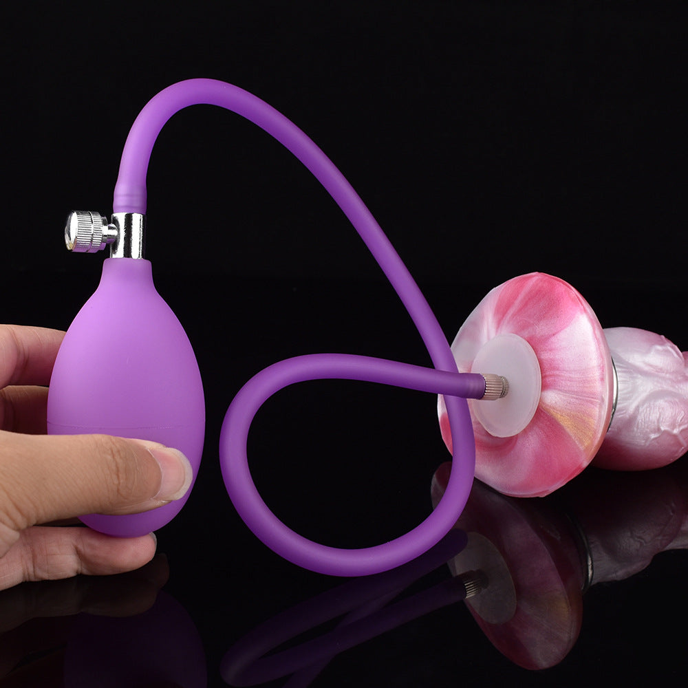 Inflatable Dog Dildo Butt Plug - Knotted Pink Monsterdildo Premium Silicone Animal Sex Toy
