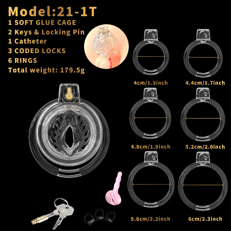Clitoral-Shaped Soft TPE Chastity Cage – Comfortable Silicone Material, Flexible Design