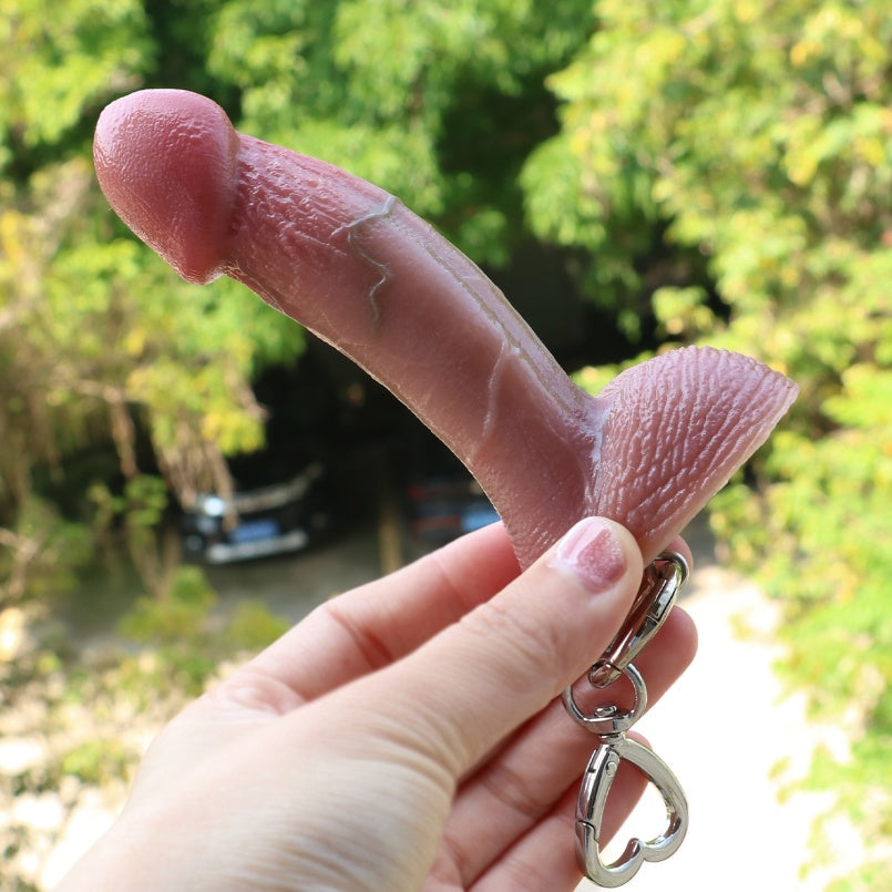 Rounded Coronal Dildo Pendant – Flesh-Toned Silicone Adornment