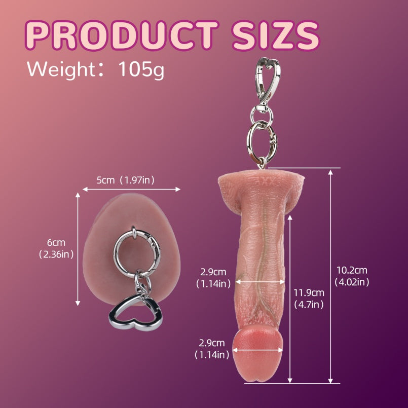 Rounded Coronal Dildo Pendant – Flesh-Toned Silicone Adornment