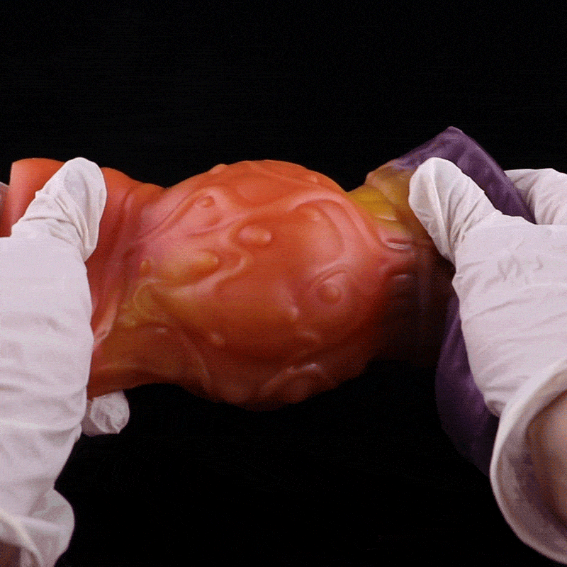 Fantasy Flame Silicone Penis Sleeve with Textured Bulb & Suction Base
