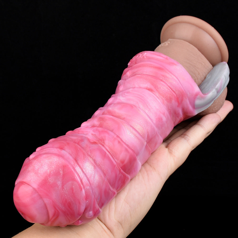 Fire Horse Penis Sleeve Sheath Enlarger - Silicone Monsterdildo Cock Extender Male Condom