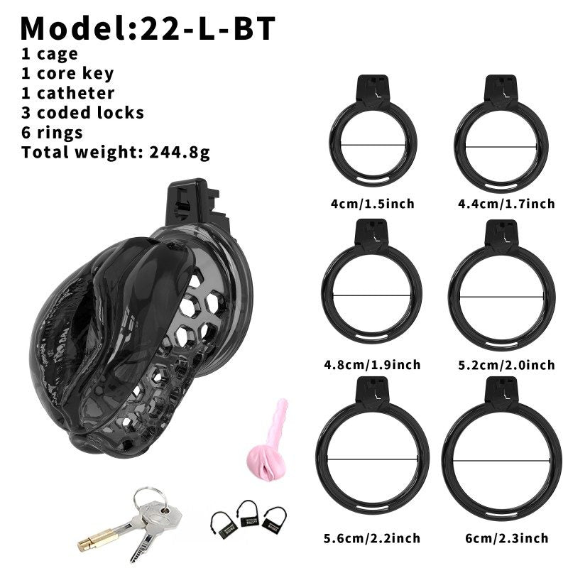 Soft Silicone Chastity Cage – Clitoral-Inspired Design | Semi-Transparent & Flexible Rings