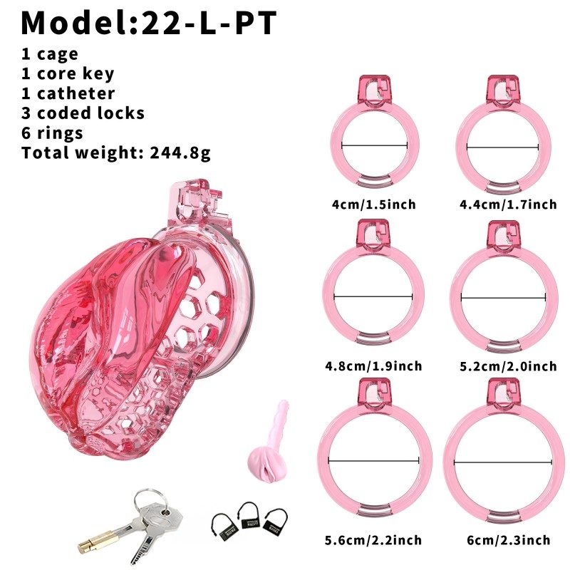 Soft Silicone Chastity Cage – Clitoral-Inspired Design | Semi-Transparent & Flexible Rings