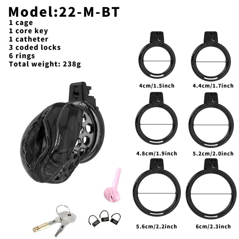 Soft Silicone Chastity Cage – Clitoral-Inspired Design | Semi-Transparent & Flexible Rings