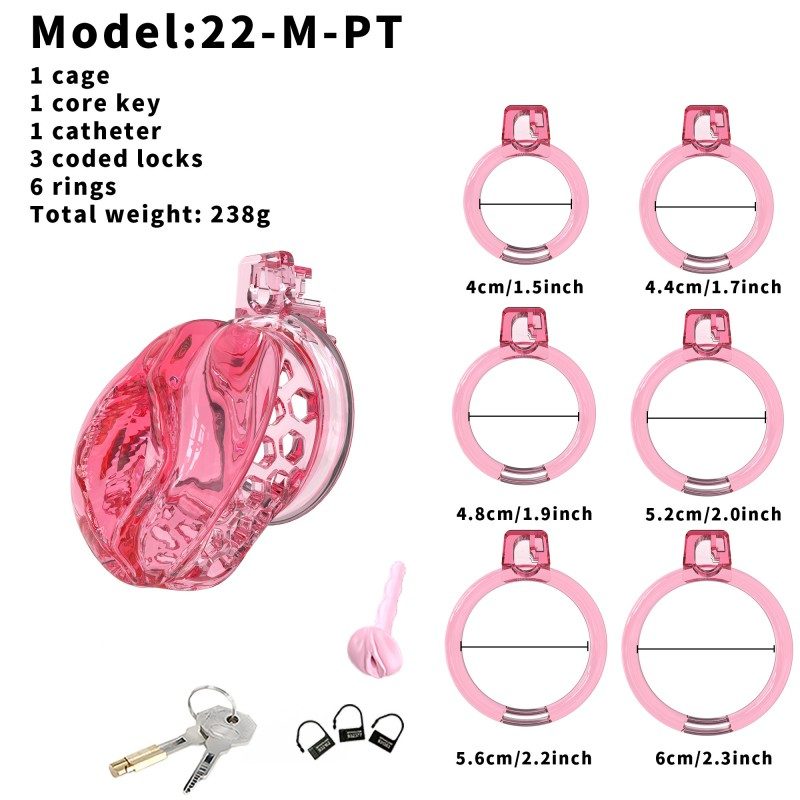 Soft Silicone Chastity Cage – Clitoral-Inspired Design | Semi-Transparent & Flexible Rings