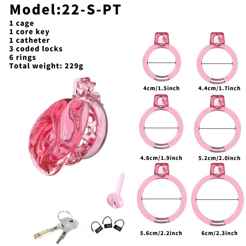 Soft Silicone Chastity Cage – Clitoral-Inspired Design | Semi-Transparent & Flexible Rings