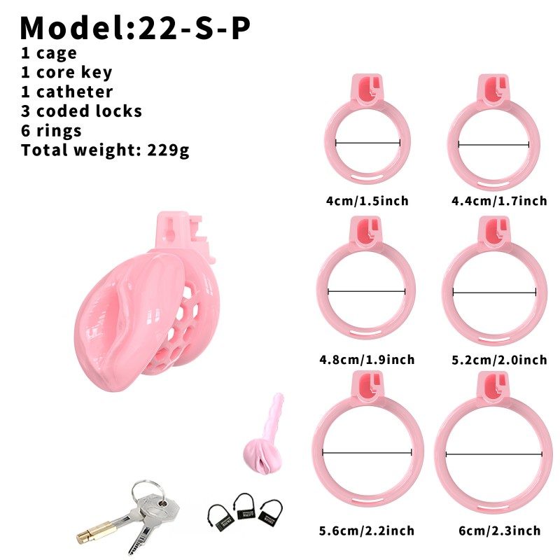 Soft Silicone Chastity Cage – Clitoral-Inspired Design | Semi-Transparent & Flexible Rings