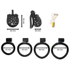 Cat-Shaped Resin Chastity Cage – Lightweight (75g), Breathable, 4 Ring Sizes, Pink or Black
