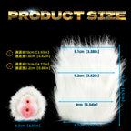 Domlust White Furry Pocket Pussy – Platinum Silicone Animal Fantasy Male Masturbator Dual Channel Vibrator Compatible Sex Toy for Men