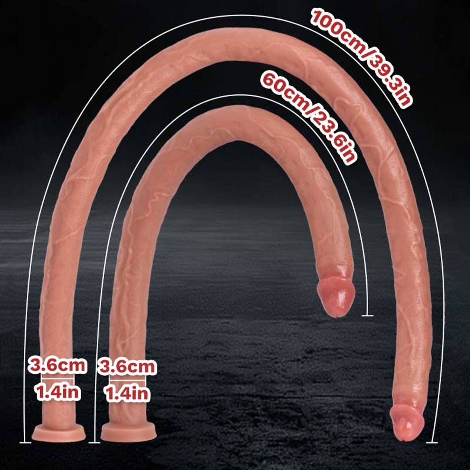 23.6"/39.3" Extra Long Flexible Silicone Dildo With Strong Suction Cup - Tarisss Sex Toy Store