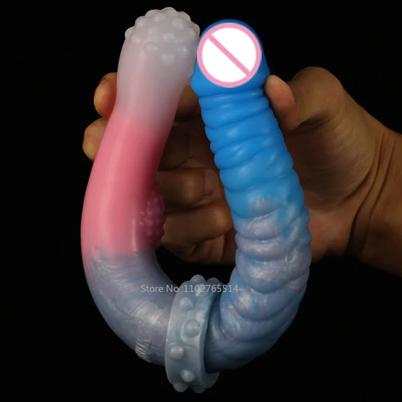Double End Anal Dildos - Realistic Silicone Dildos Vagina Sex Toys for Women Lesbian