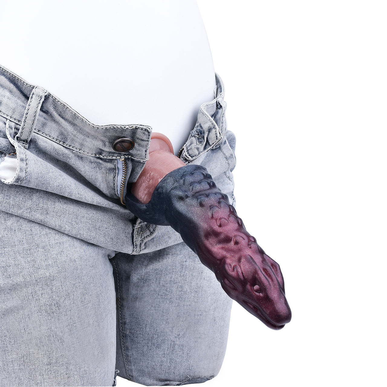 Fantasy Dragondildo Cock Sleeve - Penis Sheath Extender Silicone Ribbed Condoms