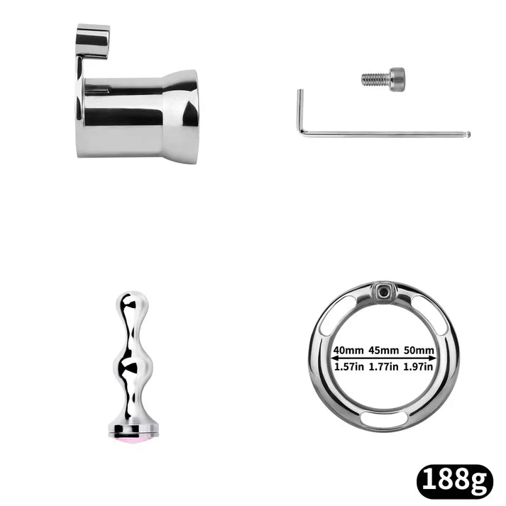 Metal Inverted Chastity Cage – Heavy Duty Stainless Steel Male Chastity Device, Secure Fit, Discreet Wear, Support Belt Compatible