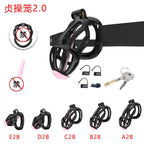 3D Printed Male Chastity Cage – Resin Lock with Strap & Perforated Ring Design for Men