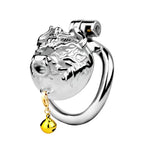 Metal Beast Tiger & Bull Chastity Cage with Bell