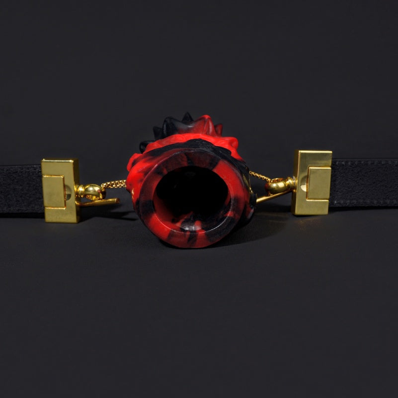 Pineapple Bloom Gag Ball Bondage Kit – Red Black Silicone Plug for Kinky Sex Toys Oral Play