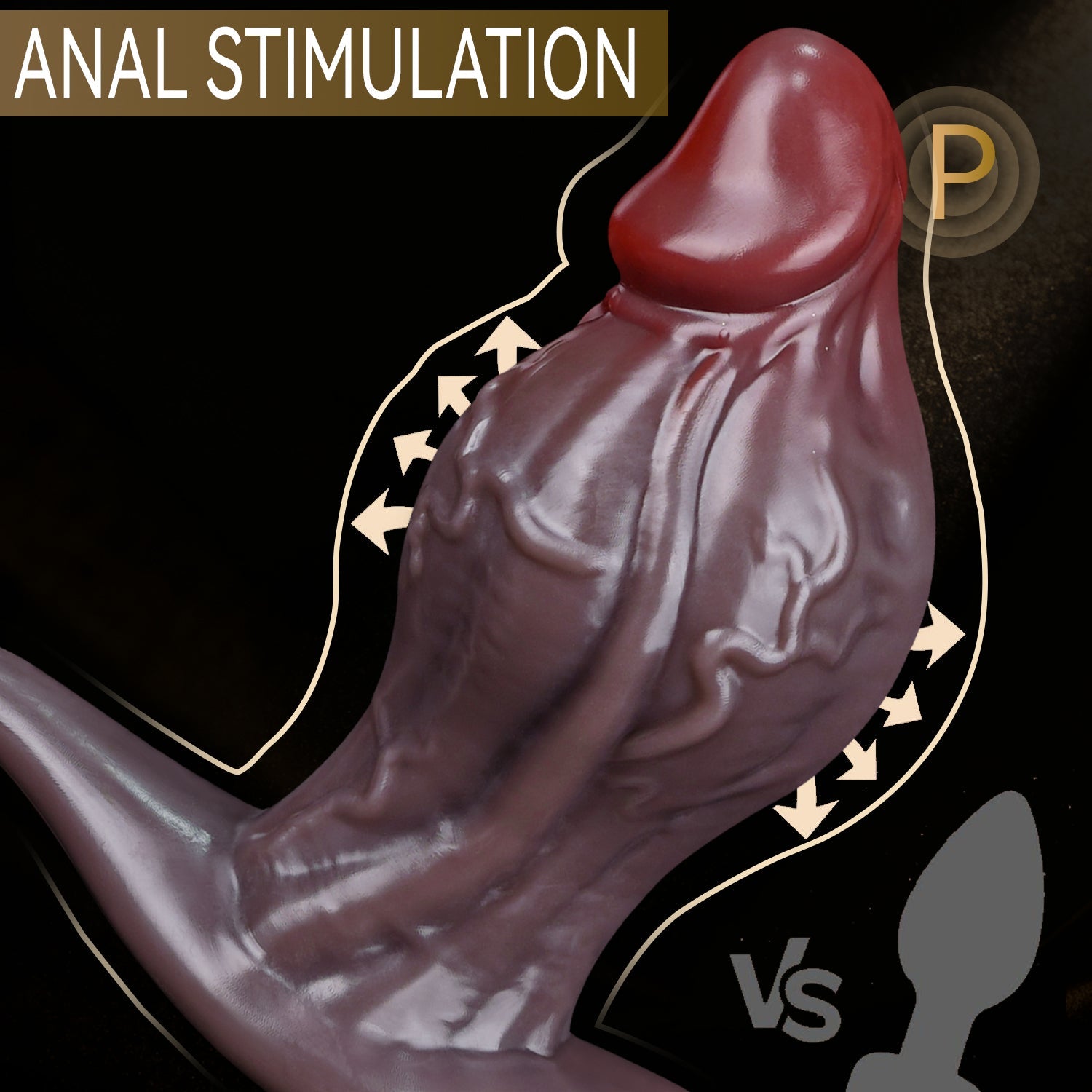 Remote Control Vibrating Butt Plug with Cock Ring, Silicone Prostate