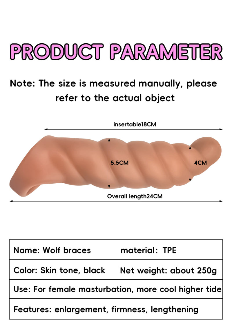 Sprial Huge Penis Sleeve Male Extender - Enhance Pegging Sexuality for Men Gay Couple