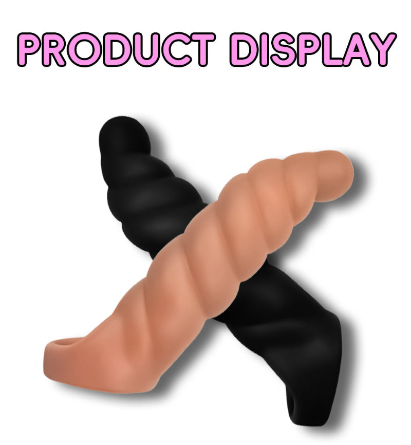 Sprial Huge Penis Sleeve Male Extender - Enhance Pegging Sexuality for Men Gay Couple