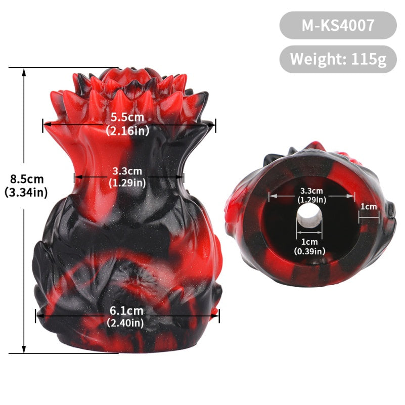 Pineapple Bloom Gag Ball Bondage Kit – Red Black Silicone Plug for Kinky Sex Toys Oral Play