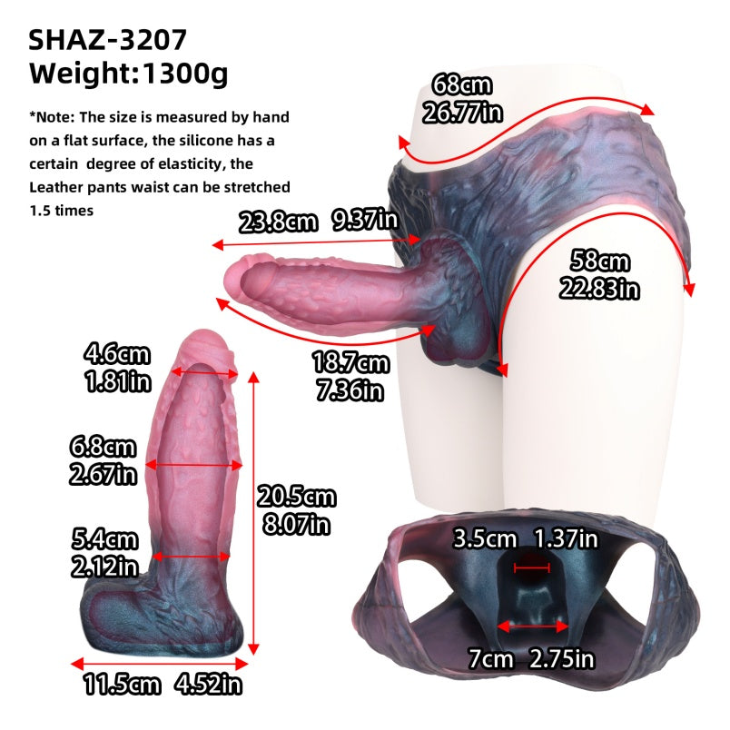 Fantasy Dragondildo Sheath Underwear - Silicone Drake Dick Penissleeve Extender Pants for Men