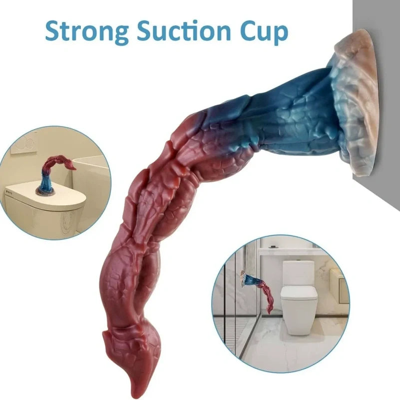 Scorpion Tail Tentacle Dildo – 16.1" Hook Curve | Platinum Silicone | Anal & G-Spot Expansion