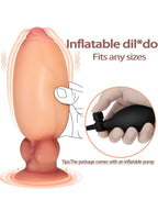 Inflatable Vibrating Dildo Butt Plug - Remote Control Huge Silicone Realistic Anal Dildos Sex Toy