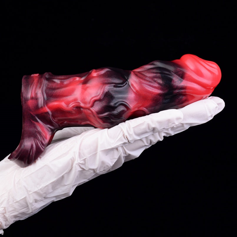 Blood-Red Fantasy Vibrating Cock Sleeve – Deep Penetration Pleasure Extender