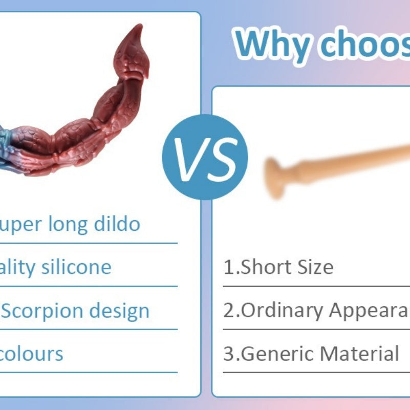 Scorpion Tail Tentacle Dildo – 16.1" Hook Curve | Platinum Silicone | Anal & G-Spot Expansion