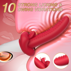 Tongue Licking G-spot Vibrator - Clit Anal Double Stimulator Handy Sex Toys for Women