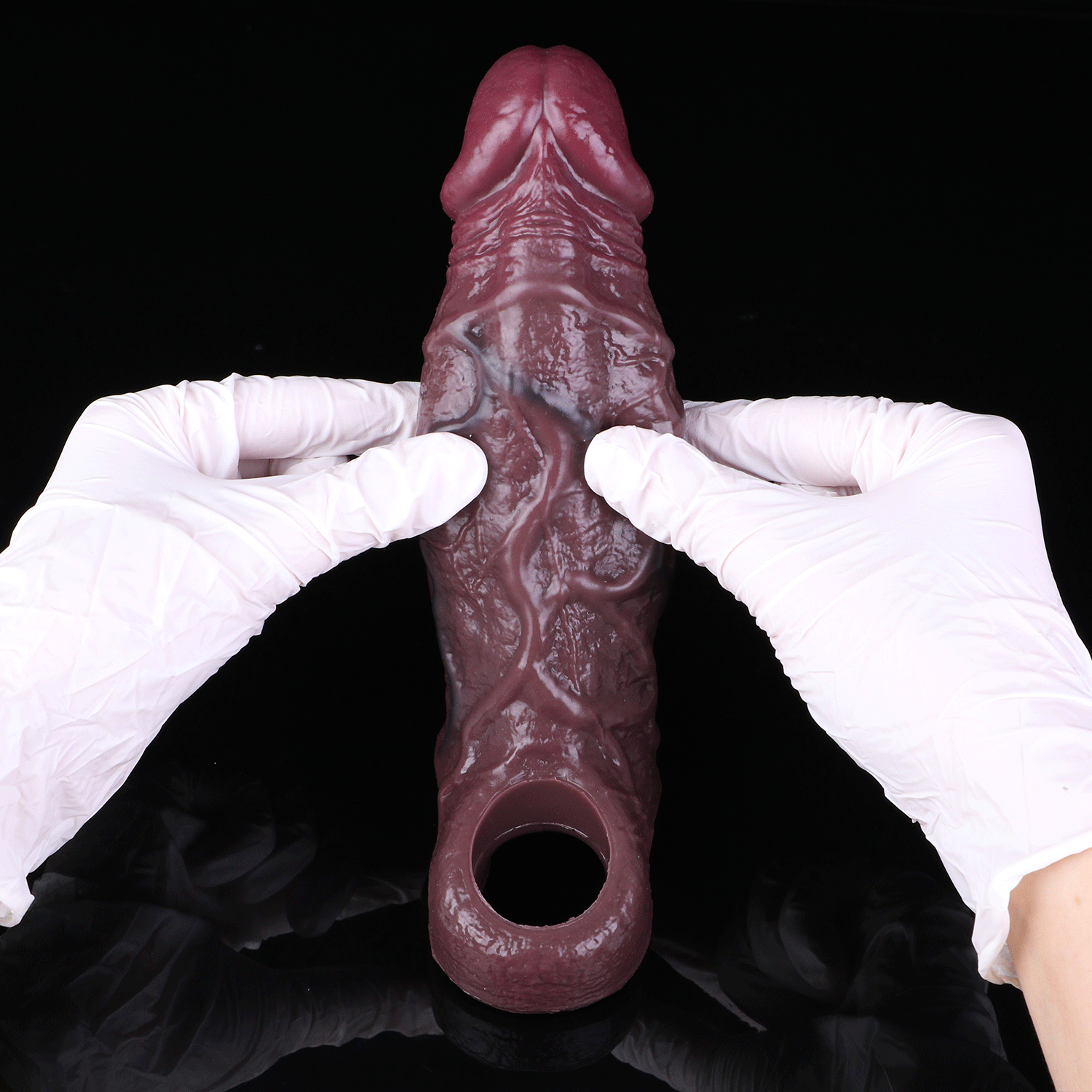 Life Size Realistic Cock Sleeve - Ebony Thick Penis Sheath Extender Sex Toys for Men Gay