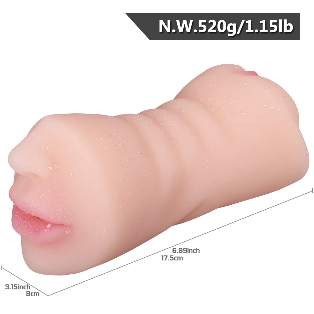Realistic Mounth Pocket Pussy Oral Sex Male Masturbator - Fantasy Dual End Penis Massager