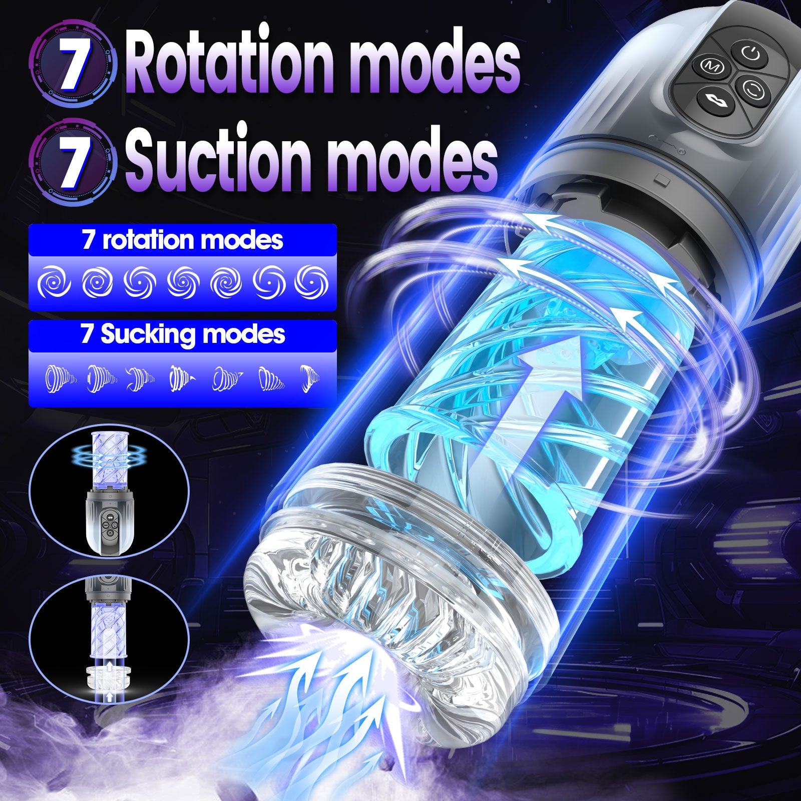 Strapon Adult Stroker Blowjob Machine - Harness Sucking Male Masturbator Penis Massage Vibrator