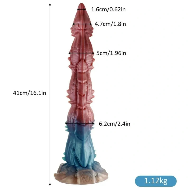 Scorpion Tail Tentacle Dildo – 16.1" Hook Curve | Platinum Silicone | Anal & G-Spot Expansion