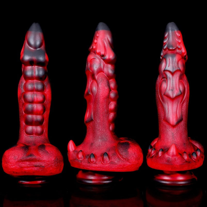 Bad Dragon Fantasy Telescopic Vibrating Dildo – Blood Demon Silicone G-Spot Vibrator for Vaginal Stimulation