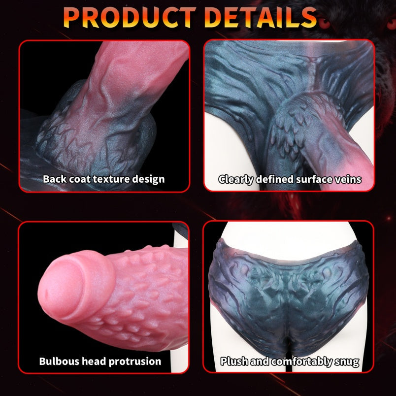 Fantasy Dragondildo Sheath Underwear - Silicone Drake Dick Penissleeve Extender Pants for Men