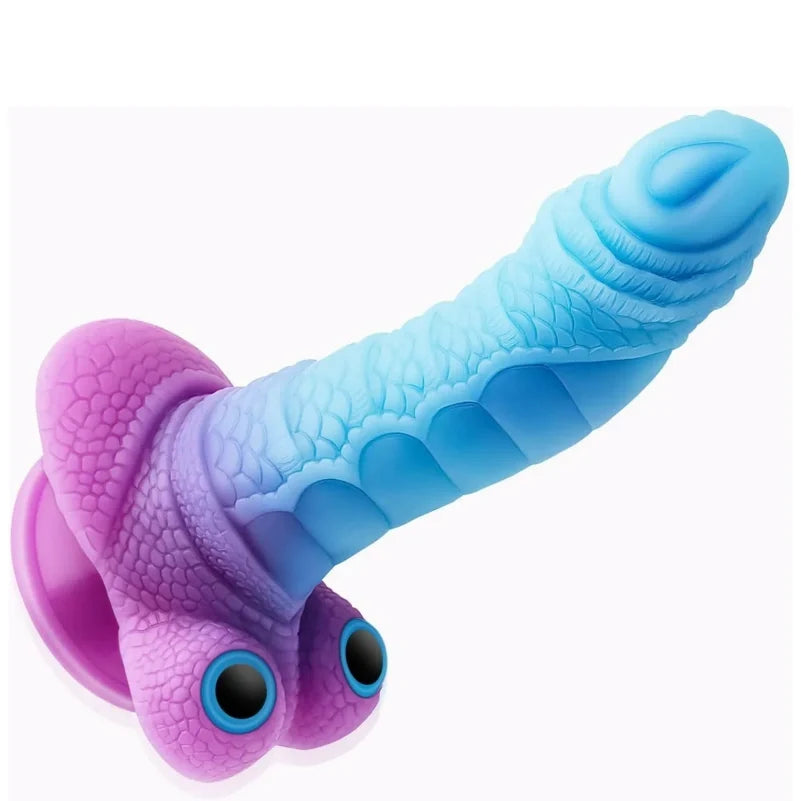 Glow Silicone Fantasy Drakes Dick Buttplug – Vaginal & Anal Expansion Suction Sex Toys for Women