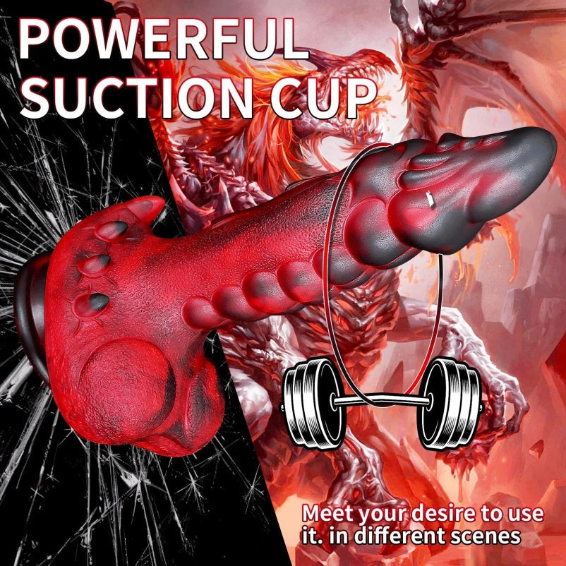 Bad Dragon Fantasy Telescopic Vibrating Dildo – Blood Demon Silicone G-Spot Vibrator for Vaginal Stimulation