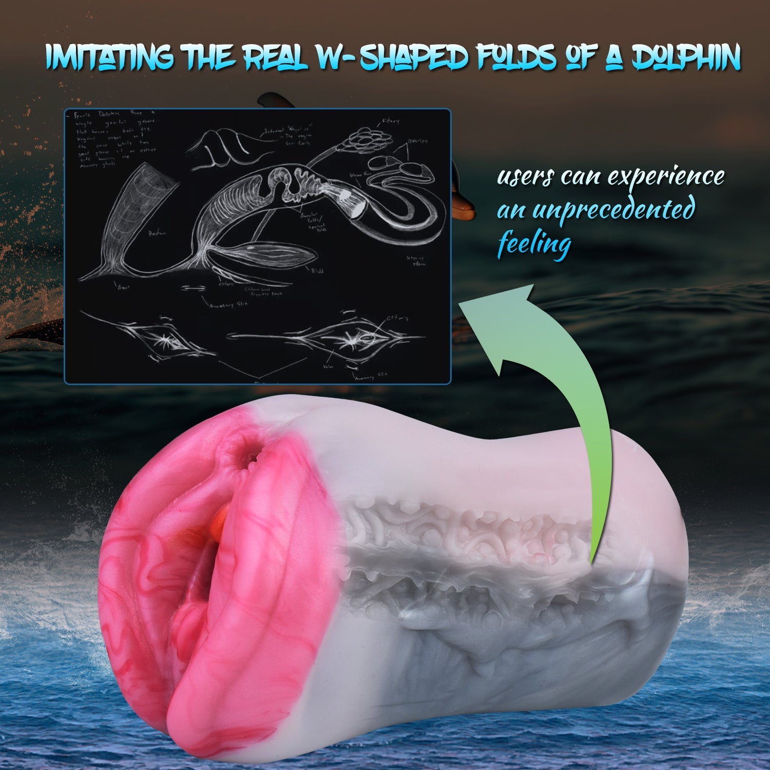 Dolphin Pocket Pussy – Dual-Sensation Silicone Animal Masturbator for Men | Domlust