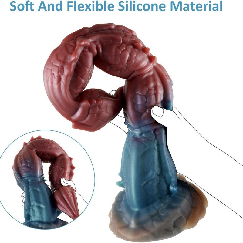 Scorpion Tail Tentacle Dildo – 16.1" Hook Curve | Platinum Silicone | Anal & G-Spot Expansion