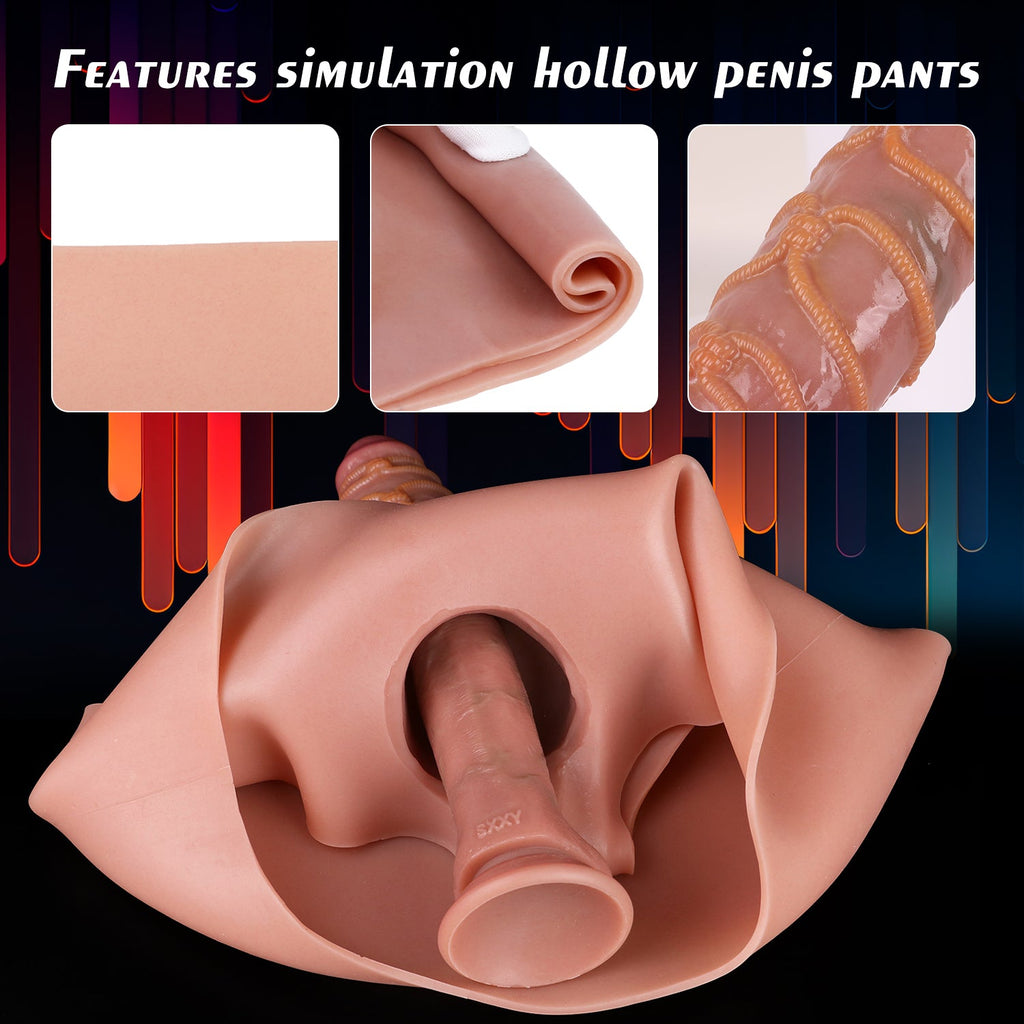 Fantasy Textured Realistic Penissleeve Extender Pants - Lifelike Scars Cock Sleeve Sheath Underwear