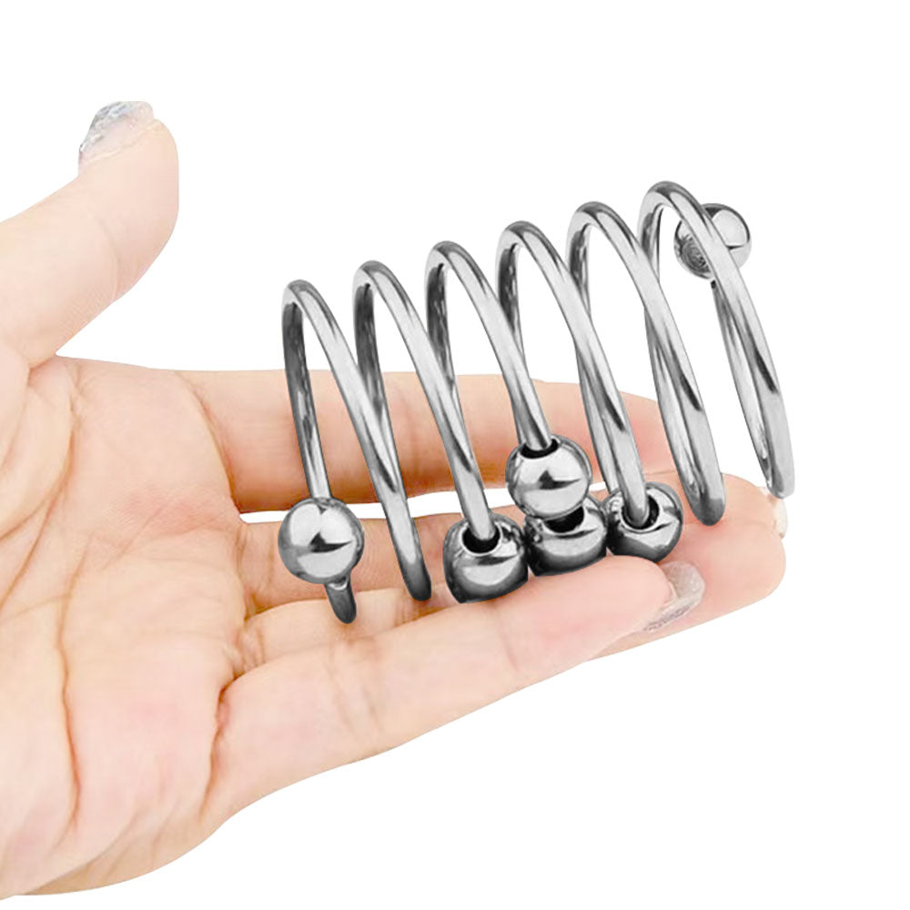 Stainless Steel Cock Rings - Metal Beads Penis Massage Delay Ejaculation Sex Toys for Men