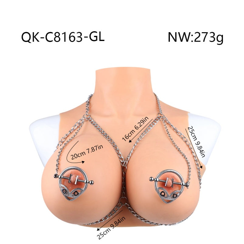 Metal Strap-On Nipple Clamps Bondage Set - Stimulate Female Sensitive Areas BDSM Toys