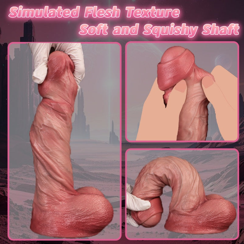 Rounded Realistic Dildo in Silicone – Veined Texture for Intimate Female Self-Pleasure