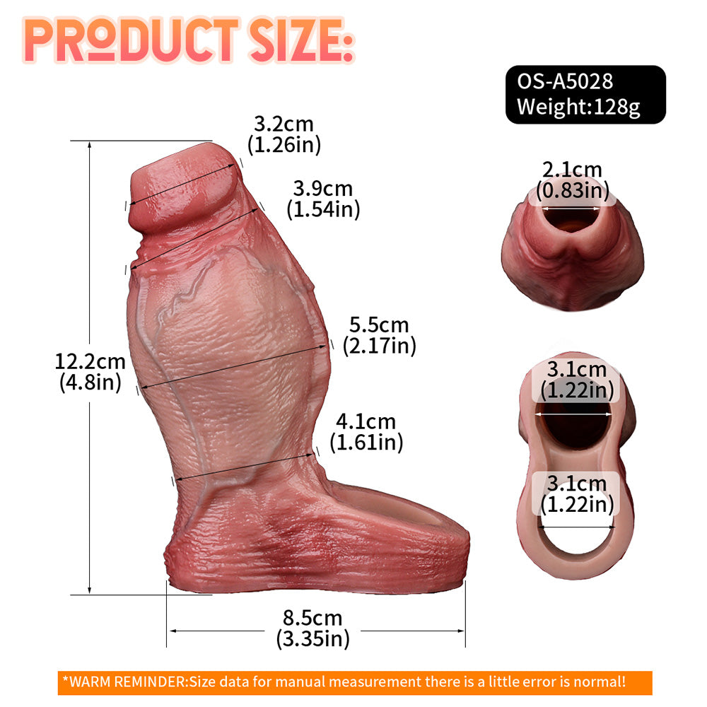 Life Size Cock Sleeve Extender - Bare Skin Penissleeve Stretcher Jacking Off Pleasure