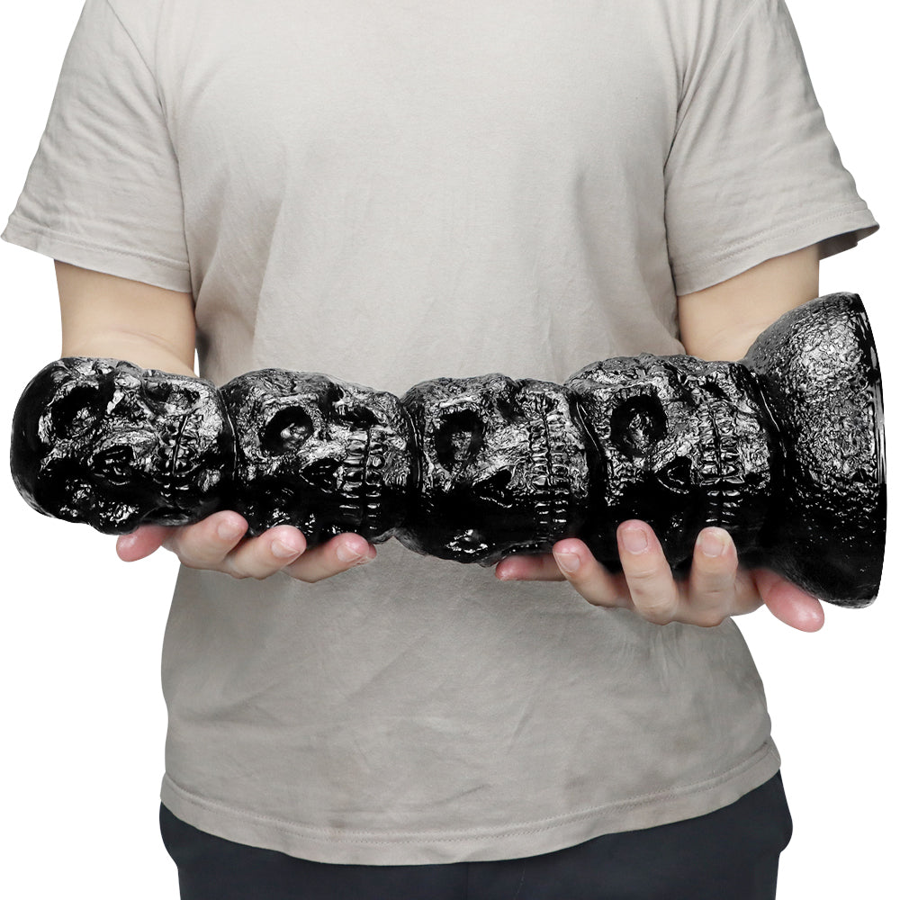 Fantasy Skull Huge Dildo Butt Plug - Big Black Monsterdldo Suction Cup Women Masturbator