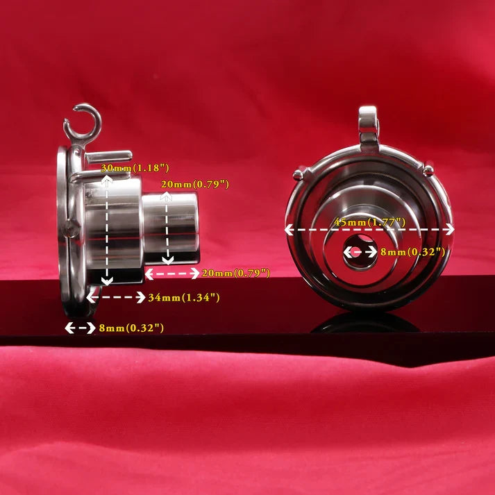 Inverted Double Cylinder Flat Chastity Cage